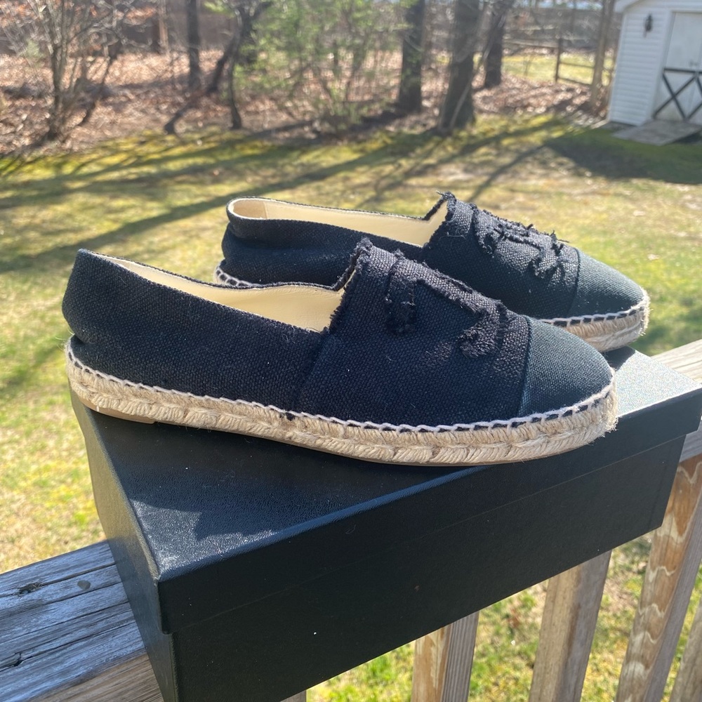 Chanel Espadrilles Black canvas size 39